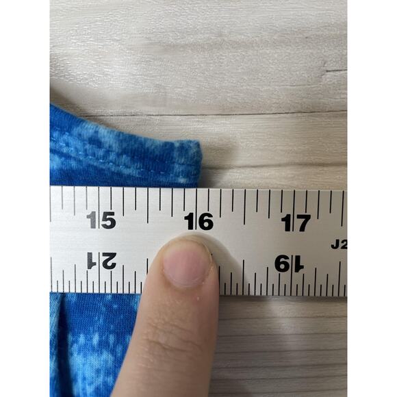 Marika Tank Top Shirt Womens Large Blue Racerback Built In Bra Athletic Workout - Picture 5 of 7